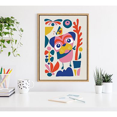 Sylvie Mid Century Modern Pug Framed Canvas by Rachel Lee of My Dream Wall