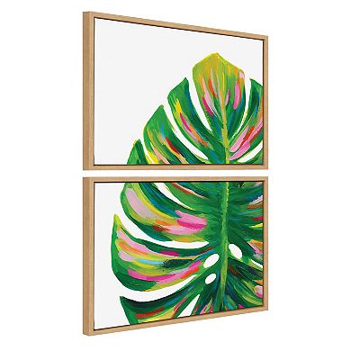 Sylvie Monstera 1 and 2 Framed Canvas Art Set by Jessi Raulet of Ettavee
