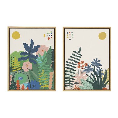 Sylvie Zen Garden 1 and 2 Framed Canvas Art Set by Kelly Knaga