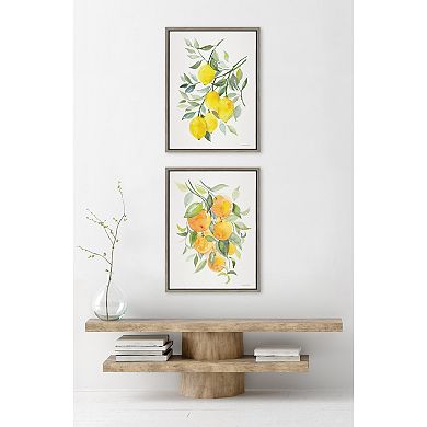 Sylvie Orange Citrus and Lemon Citrus Framed Canvas Art Set by Patricia Shaw