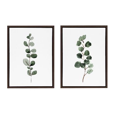 Sylvie Eucalyptus Framed Canvas Set by Maja Mitrovic