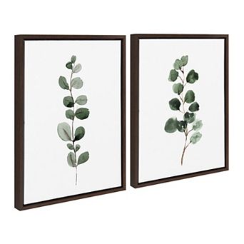 Sylvie Eucalyptus Framed Canvas Set by Maja Mitrovic