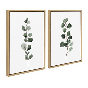 Sylvie Eucalyptus Framed Canvas Set by Maja Mitrovic