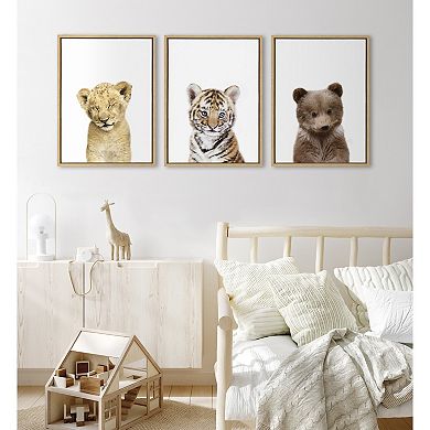 Sylvie Lions And Tigers And Bears Framed Canvas By Amy Peterson
