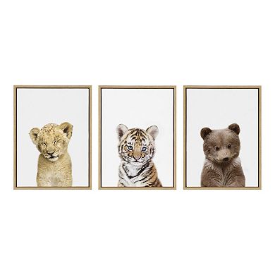 Sylvie Lions And Tigers And Bears Framed Canvas By Amy Peterson