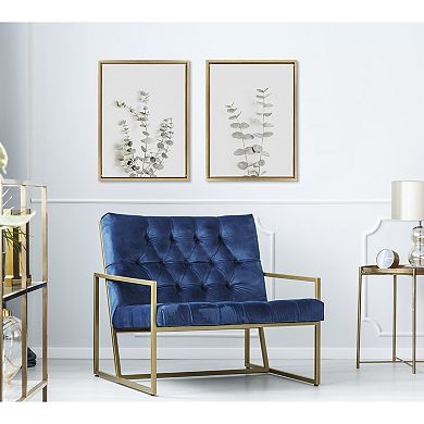 Sylvie Neutral Botanical Print No 3 and 4 Framed Canvas by The Creative Bunch Studio