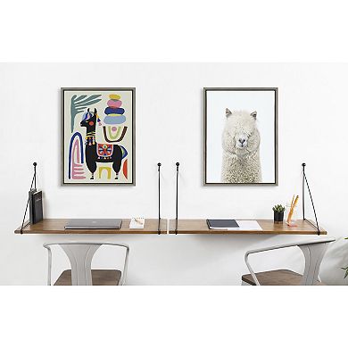 Sylvie Llama Mesatawe Framed Canvas by Rachel Lee of My Dream Wall