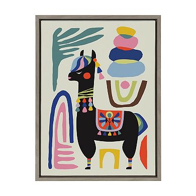 Sylvie Llama Mesatawe Framed Canvas by Rachel Lee of My Dream Wall