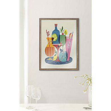 Blake Mid Century Modern Cocktails Framed Printed Glass by Rachel Lee of My Dream Wall