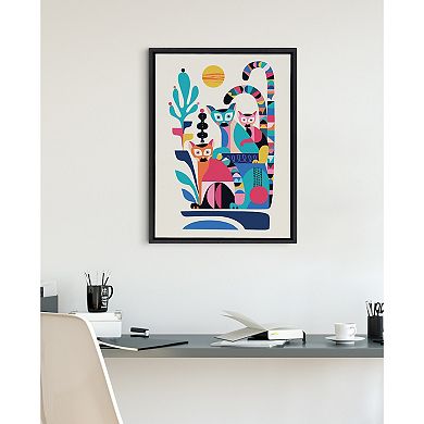 Sylvie Mid Century Modern Lemur Framed Canvas by Rachel Lee of My Dream Wall