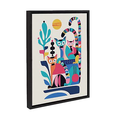 Sylvie Mid Century Modern Lemur Framed Canvas by Rachel Lee of My Dream Wall