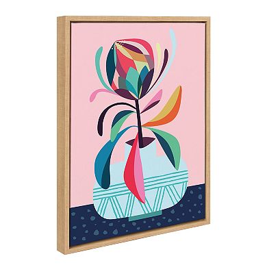 Sylvie Mid Century Modern Protea Framed Canvas by Rachel Lee of My Dream Wall
