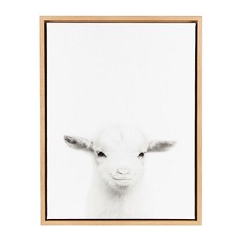 Sylvie Baby Goat Framed Canvas by Simon Te of Tai Prints