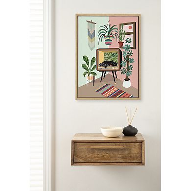 Sylvie TV Cat Bed Framed Canvas by Rachel Lee of My Dream Wall