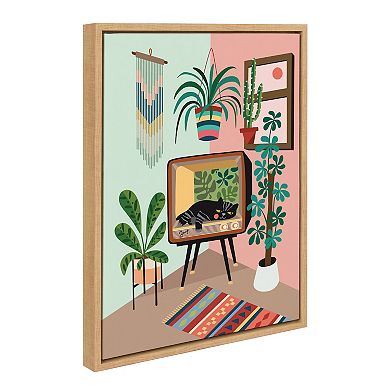 Sylvie TV Cat Bed Framed Canvas by Rachel Lee of My Dream Wall