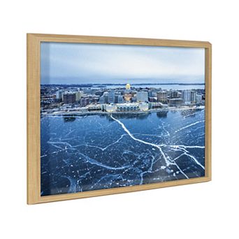 Blake Icy Veins of Winter Framed Printed Glass by Pete Olsen