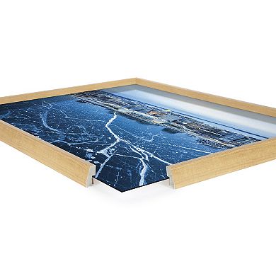 Blake Icy Veins of Winter Framed Printed Glass by Pete Olsen