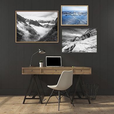 Blake Icy Veins of Winter Framed Printed Glass by Pete Olsen