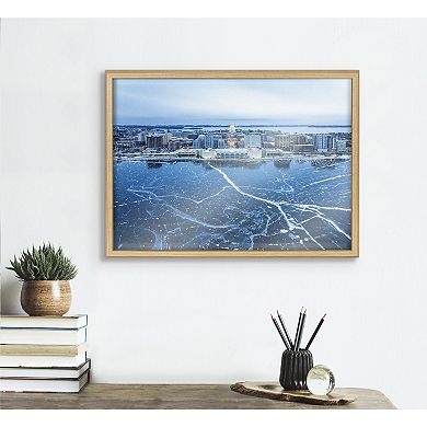 Blake Icy Veins of Winter Framed Printed Glass by Pete Olsen