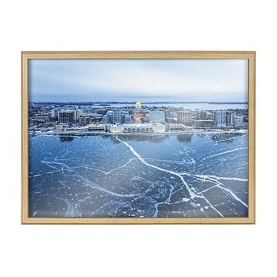 Blake Icy Veins of Winter Framed Printed Glass by Pete Olsen