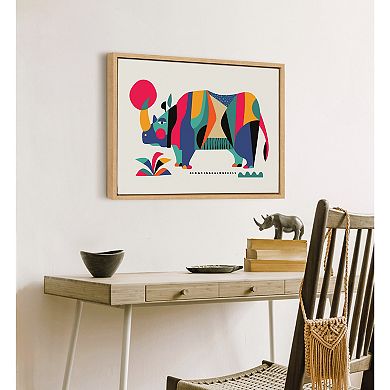 Sylvie Rhinoceros Framed Canvas by Rachel Lee of My Dream Wall