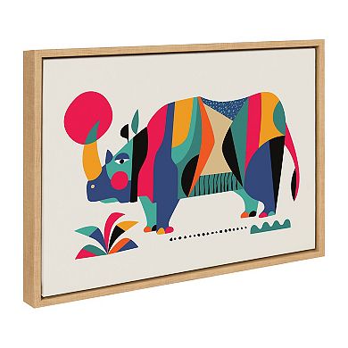 Sylvie Rhinoceros Framed Canvas by Rachel Lee of My Dream Wall