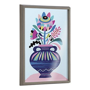 Blake Mid Century Modern Whimsical Floral Framed Printed Art by Rachel Lee of My Dream Wall