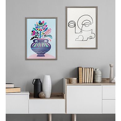 Blake Mid Century Modern Whimsical Floral Framed Printed Art by Rachel Lee of My Dream Wall