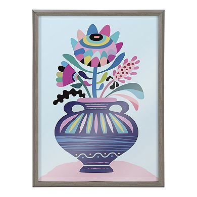 Blake Mid Century Modern Whimsical Floral Framed Printed Art by Rachel Lee of My Dream Wall