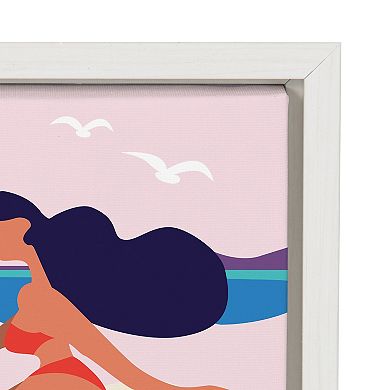 Sylvie Mid Century Modern Surf Dog Framed Canvas by Rachel Lee of My Dream Wall