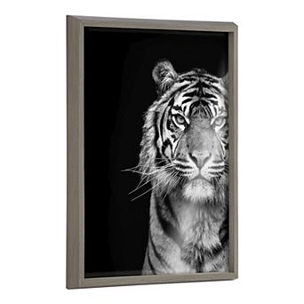 Blake Tiger Minimalist Animal Framed Printed Glass by The Creative Bunch Studio
