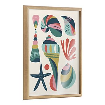 Blake Modern Colorful Seashells Framed Printed Glass by Rachel Lee of My Dream Wall