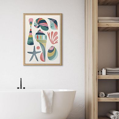Blake Modern Colorful Seashells Framed Printed Glass by Rachel Lee of My Dream Wall