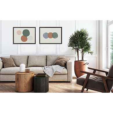 Sylvie Abstract Soft Circles Part 1 and 2 Framed Canvas Set by Lauradidthis