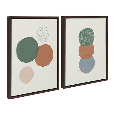 Sylvie Abstract Soft Circles Part 1 and 2 Framed Canvas Set by Lauradidthis