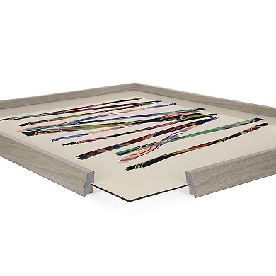 Blake Abstract Sticks 5 Framed Printed Glass by Jessi Raulet of Ettavee