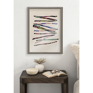 Blake Abstract Sticks 5 Framed Printed Glass by Jessi Raulet of Ettavee