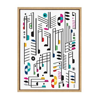 Sylvie Music Notes Framed Canvas By Rachel Lee of My Dream Wall