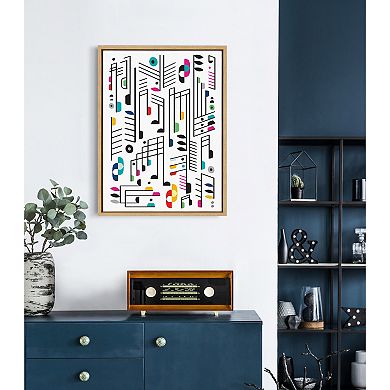 Sylvie Music Notes Framed Canvas By Rachel Lee of My Dream Wall