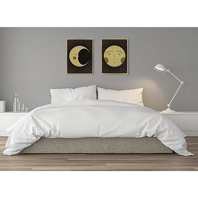 Sylvie Moon Print and Sun Print Framed Canvas Set by Stacie Bloomfield of Gingiber