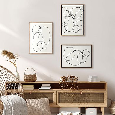 Sylvie Going in Circles and Modern Circles Framed Canvas Set by Teju Reval of SnazzyHues