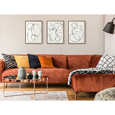 Sylvie Going in Circles and Modern Circles Framed Canvas Set by Teju Reval of SnazzyHues