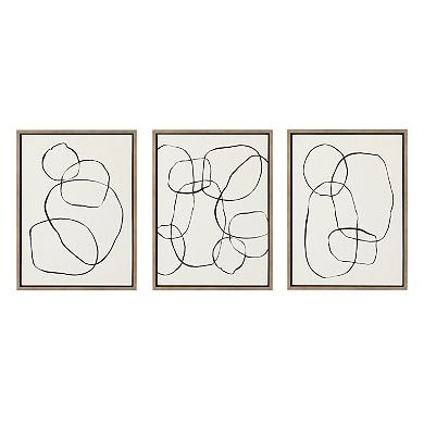 Sylvie Going in Circles and Modern Circles Framed Canvas Set by Teju Reval of SnazzyHues