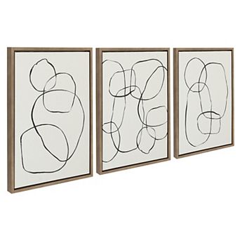 Sylvie Going in Circles and Modern Circles Framed Canvas Set by Teju Reval of SnazzyHues