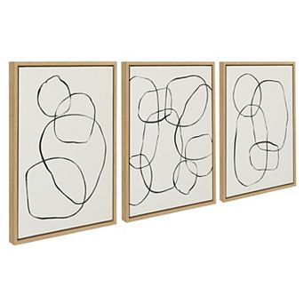 Sylvie Going in Circles and Modern Circles Framed Canvas Set by Teju Reval of SnazzyHues