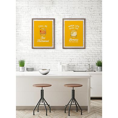 Blake Call Me Old Fashioned Yellow Framed Printed Glass by The Creative Bunch Studio