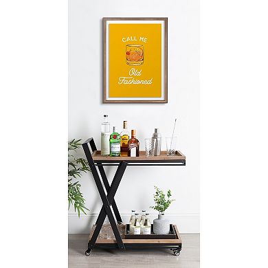 Blake Call Me Old Fashioned Yellow Framed Printed Glass by The Creative Bunch Studio