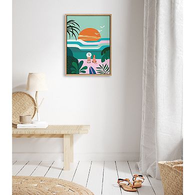 Sylvie Sun Flock Framed Canvas by Rachel Lee of My Dream Wall