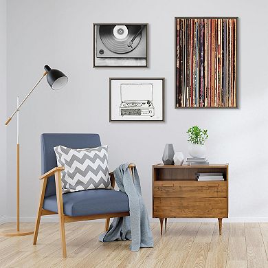 Sylvie Record Player Framed Canvas Set by Various Artists