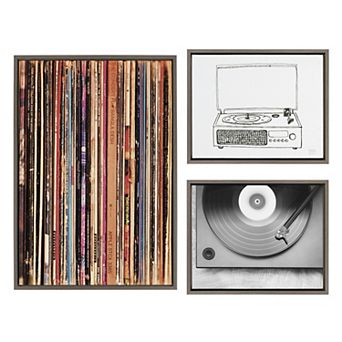 Sylvie Record Player Framed Canvas Set by Various Artists
